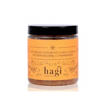 hagi cosmetics -  Hagi Naturalny scrub do ciała z gałką muszkatołową i cynamonem, 300g 